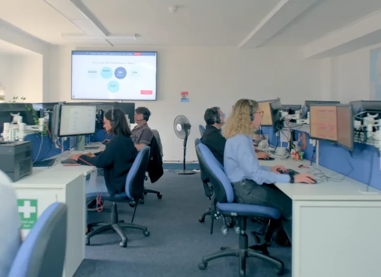 TTMC team working at their desks in the contact centre